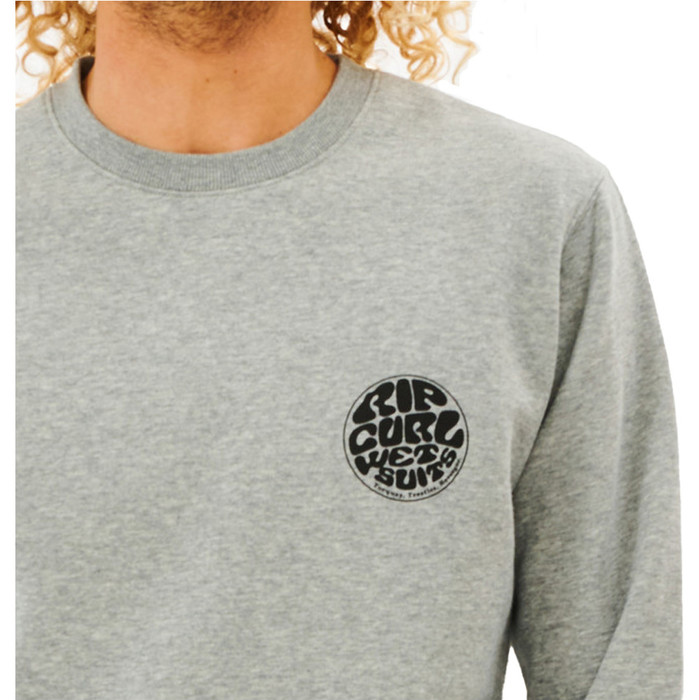 Rip Curl Mnner Crew Fleece 2024 Neoprenanzug Icon Pullover CFEHN9 - Grey Marle